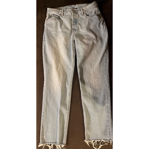 Old Navy High-Waisted Straight Button Fly Cut Off Jeans - Picture 1 of 6